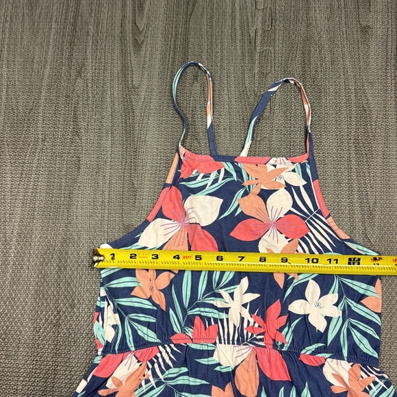 Roxy Girl Blue Strappy Dress with Pink & White Floral Print - Girls Size XL (14) - Picture 12 of 14